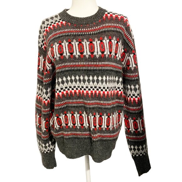 Stunning Orlon Campus Vintage Sweater in Gray and Red - Picture 1 of 7
